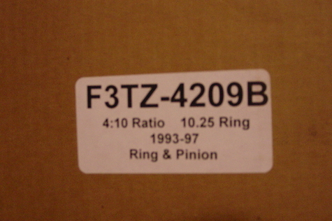 Ford Ring & Pinion,4.10 Ratio,10.25 Ring Gear,O.E.M