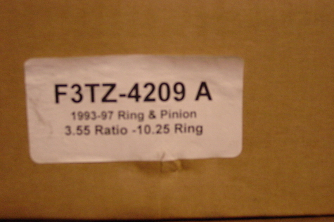 Ford Ring & Pinion,3.55 Ratio,10.25 Ring Gear,O.E.M