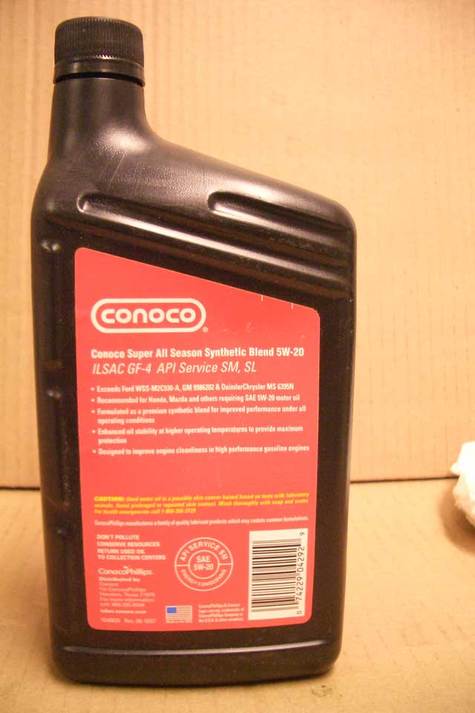 CONOCO 5W20 Premium Synthetic Blend Motor Oil in Quarts