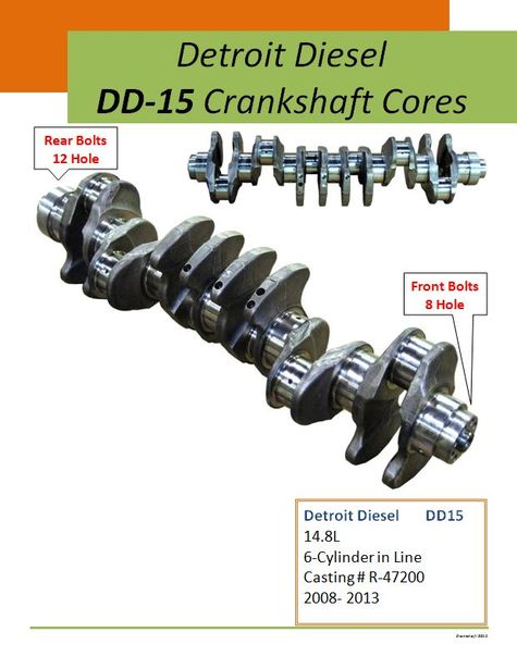 Detroit Diesel DD-15 Crankshaft Cores
