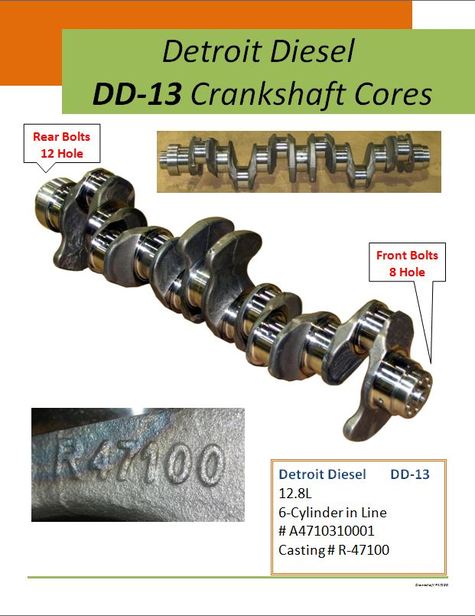 Detroit Diesel DD-13 Crankshaft Cores
