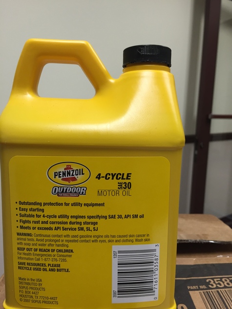 Pennzoil  4-Cycle Engin Oil SAE30