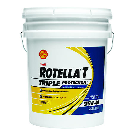 Rotella T Triple Protection 15W-40 (CJ-4) / 5 gallon Pail (18.92L) part # 5