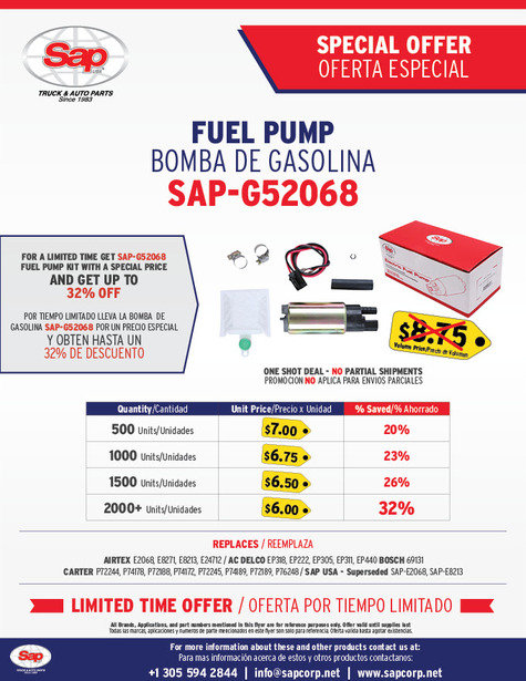 SAP-G52068 Fuel Pump Super Sale