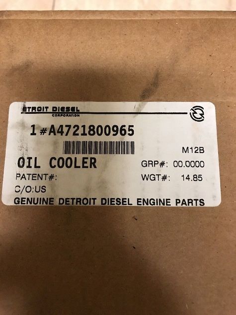 Surplus Detroit Diesel Oil Coolers A4711800865 & A4721800965