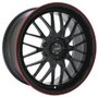 Black Finish Wheel with Red Accents