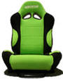 Automotive Seats - Bomz Racing Seat Black With Green Insert Color